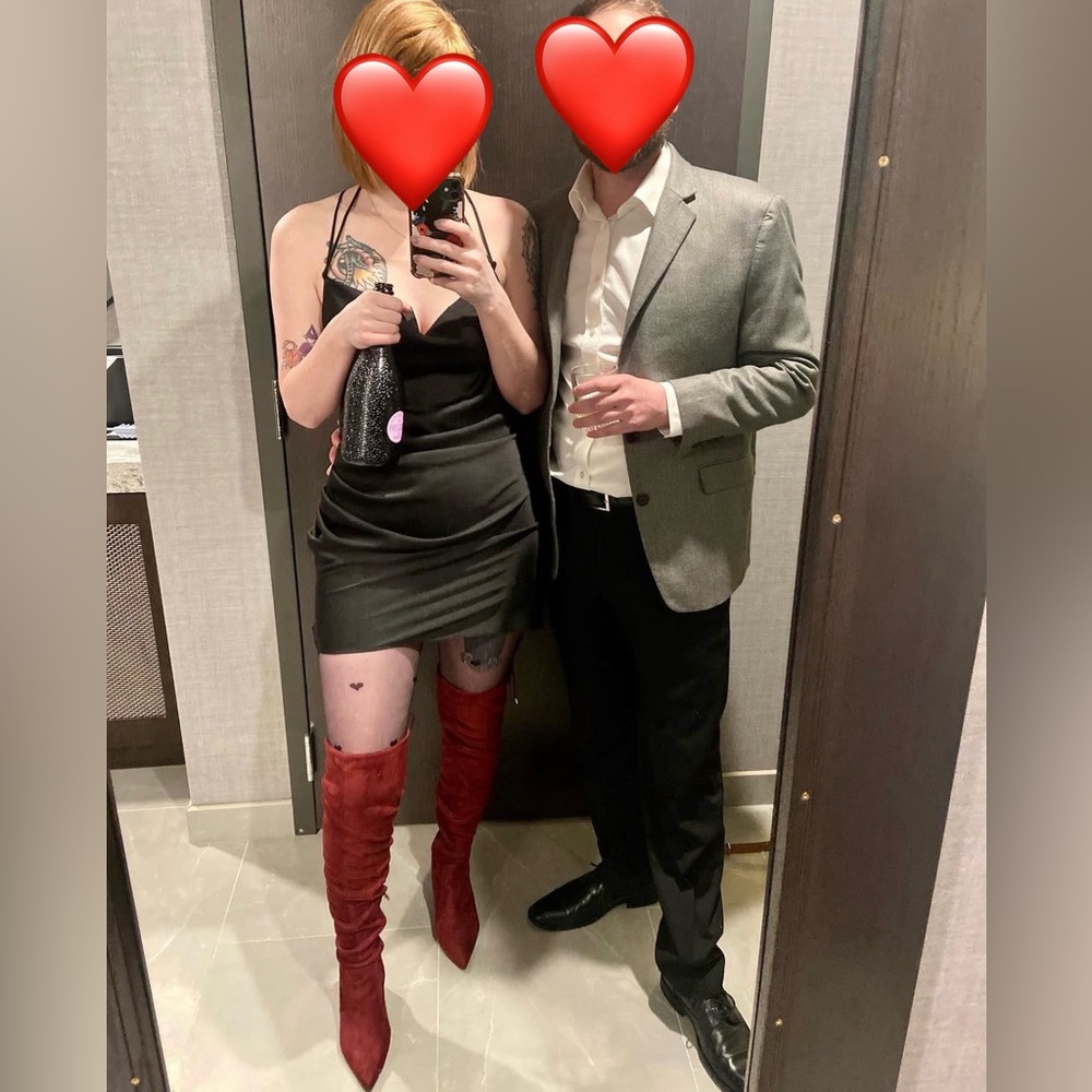 Black Mini Dress, satin-like material